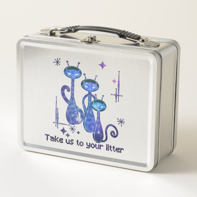 Lunch Box Chats Aliens amusants - "Emmenez-Nous Sur Votre Li (Devant)