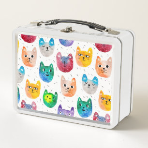 Lunch Box Chats aquarelles et amis