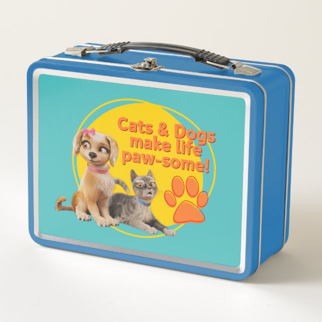 Lunch Box Chats & Chiens Font De La Vie Paw-some ! (Devant)