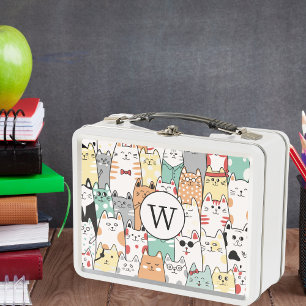 Lunch Box Chats colorés, Chats et plus Chats Monogramme