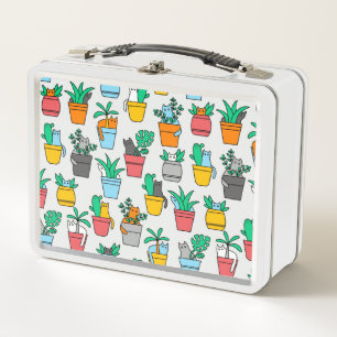 Lunch Box Chats dans les pots à fleurs