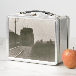Lunch Box Chemin de fer Antique Train Image Vintage voyage C