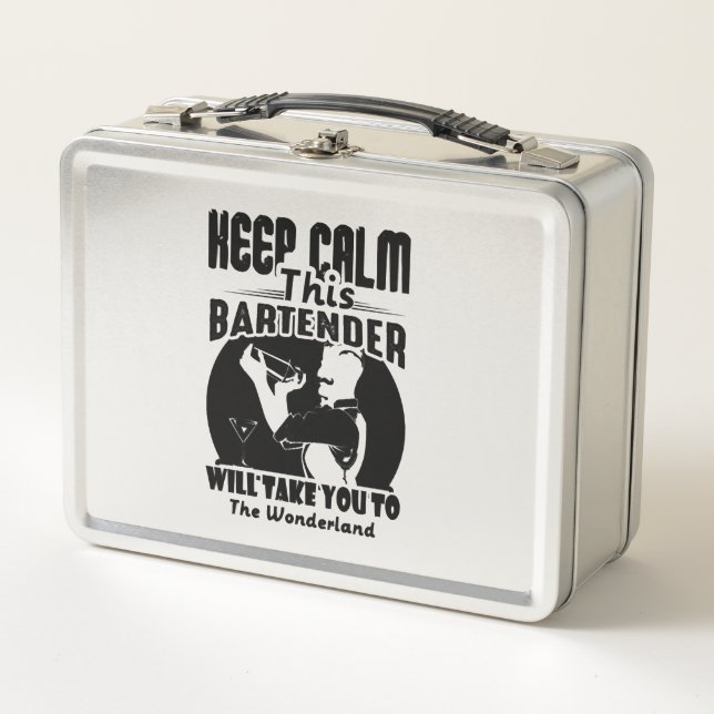 Lunch Box Chemise Bartender - Gardez Le Calme Cette T-shirt  (Devant)