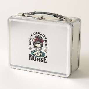 Lunch Box Chemise d'infirmière Halloween Graphique de crâne 