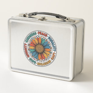 Lunch Box Chemise Fleur de Paix Égalité Gentillesse Vintage_