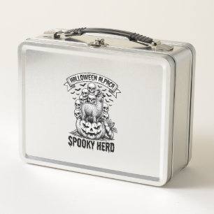 Lunch Box Chemise Halloween Alpaga Crâne Citrouille Design V
