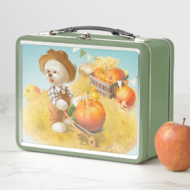 Lunch Box Cher fermier chien avec Citrouille