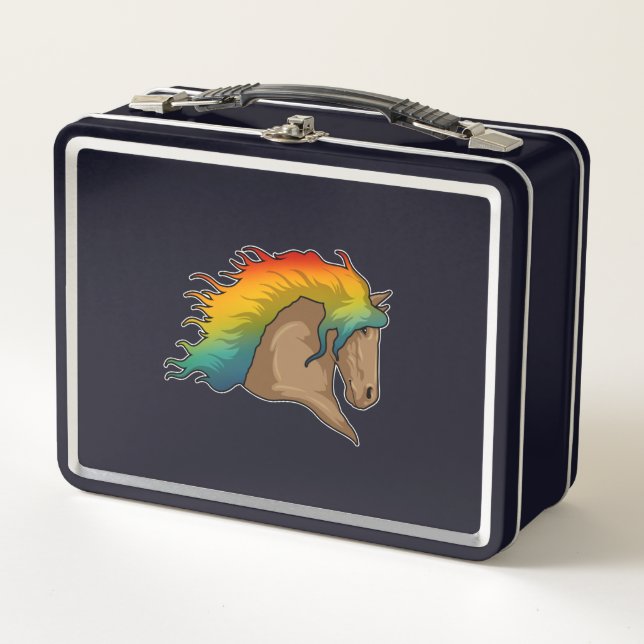 Lunch Box Cheval avec cheveux arc-en-ciel (Devant)