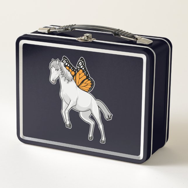 Lunch Box Cheval avec papillon (Devant)