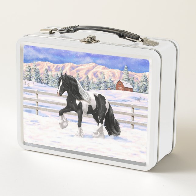 Lunch Box Cheval d'attelage de la bandelette tzigane noire d (Devant)