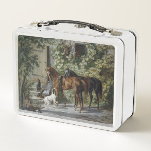 Lunch Box Chevaux au porche (d'après Albrecht Adam)