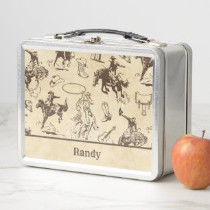 Lunch Box Chevaux de Rodéo Occidentaux Cowboy Personnalisés