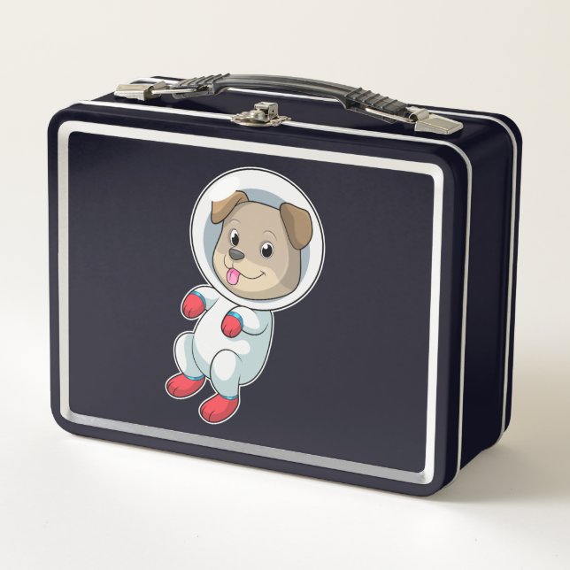 Lunch Box Chien dans l'espace en costume (Devant)