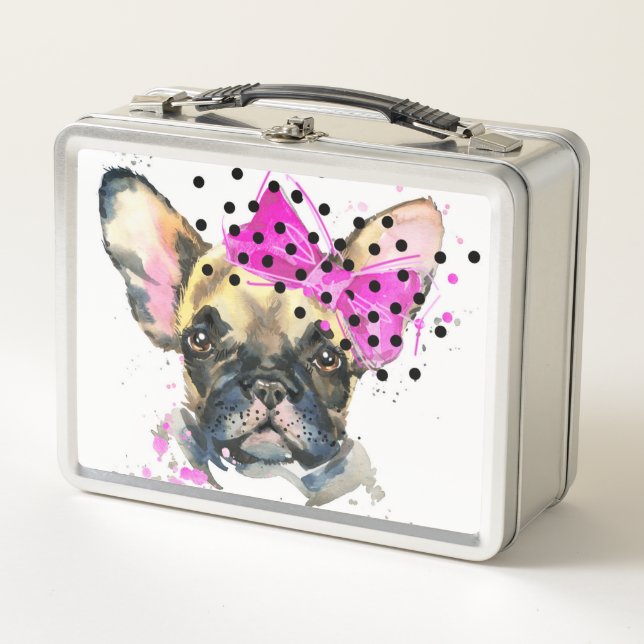 Lunch Box Chien de Taureau de Français de Cutie (Devant)