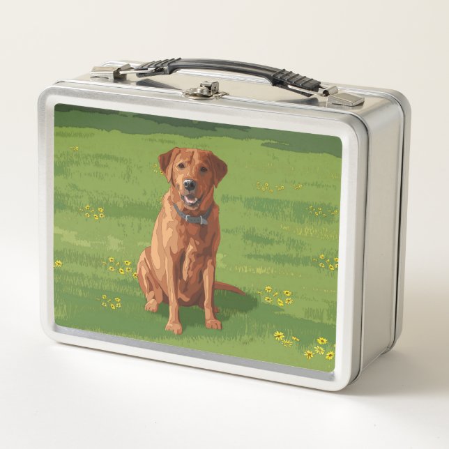 Lunch Box Chien du Labrador jaune rouge renard (Devant)