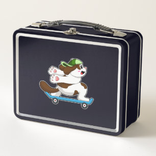Lunch Box Chien en Skate avec Skateboard
