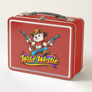 Lunch Box Chien Westie Cowboy Design Original