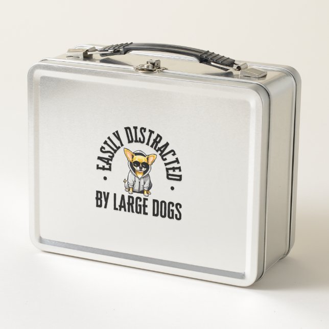 Lunch Box Chihuahua Chien drôle Facilement Distrait Par Un C (Devant)