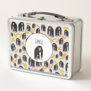 Lunch Box Chimpanzé singe et Motif bananier personnalisé