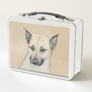 Lunch Box Chinook (Oreilles Pointées) Peinture - Art Chien o