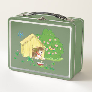 Lunch Box chiot dans un chenil et os dans un bol