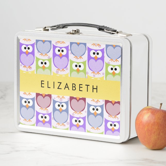 Lunch Box Chouettes mignonnes, Chouette Motif, Chouettes col (En situation)