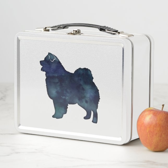 Lunch Box Chow Chow Chien race Silhouette Aquarelle (En situation)