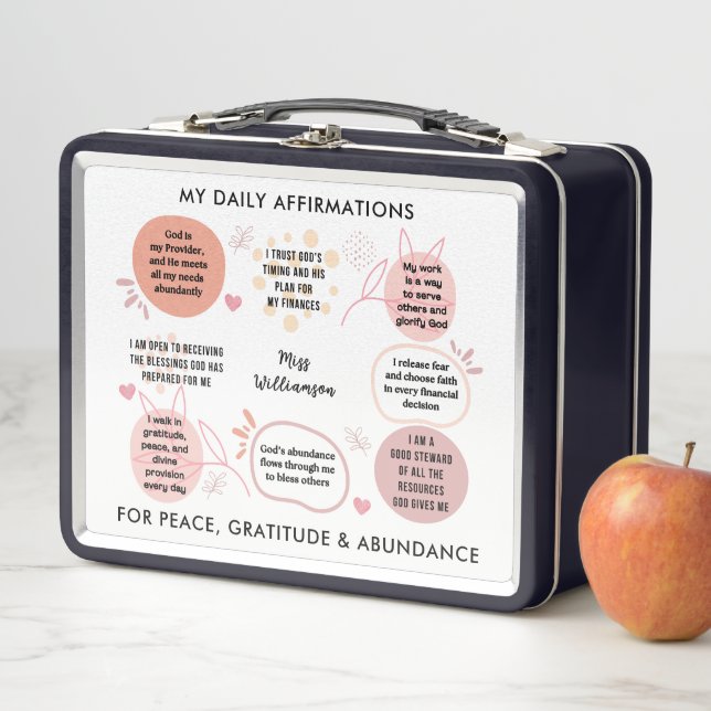 Lunch Box Christian Positive Daily Affirmations Teacher (En situation)
