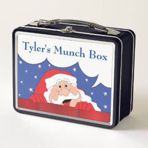 Lunch Box Christmas Père Noël Dit Des Tons Clairs Métal Boît