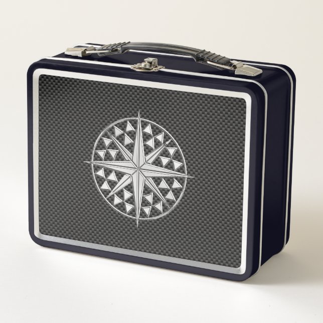 Lunch Box Chrome étoile nautique sur fibre de carbone (Devant)