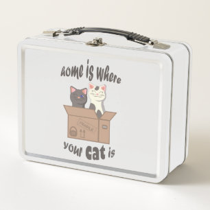 Lunch Box Citation drôle Accueil est où est votre chat