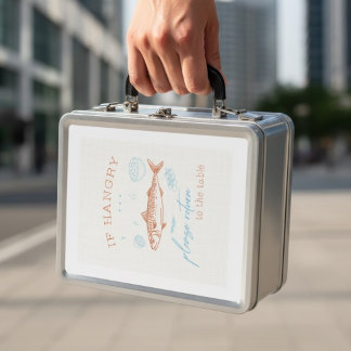 Lunch Box Citation drôle de poisson affamé Humour de foodie