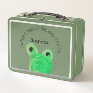Lunch Box Citation inspirante personnalisée Cute frog
