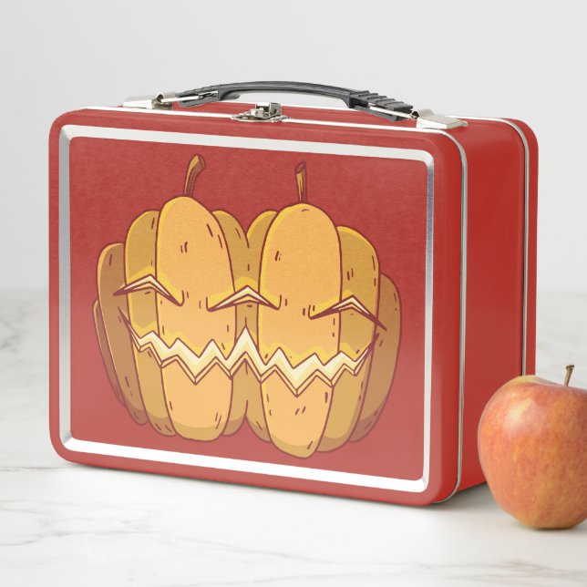 Lunch Box Citrouille Jack O Lantern pour Halloween (En situation)