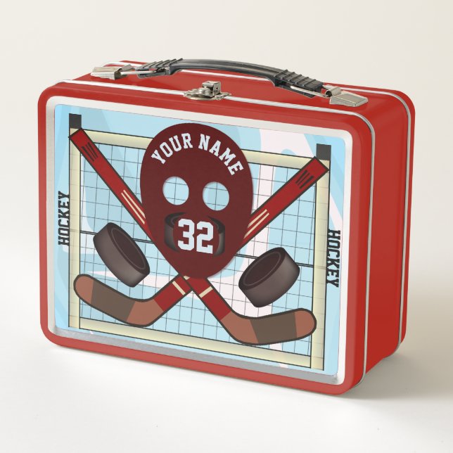 Lunch Box Classiques de hockey personnalisé Boîte à lunch en (Devant)
