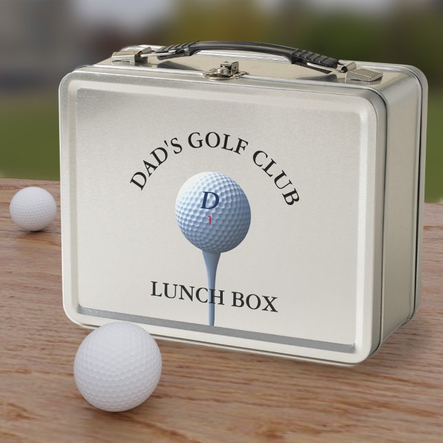 Lunch Box Club de golf personnalisé Golf Papa Boîte à lunch  (⛳ Perfect lunch box for your Golfing Dad. Just add his initial and golf ball number⛳)