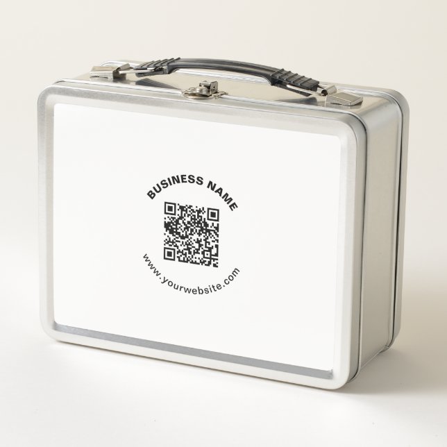 Lunch Box Code QR avec nom d'entreprise Texte circulaire gra (Devant)