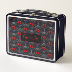 Lunch Box Coeur gothique rouge personnalisé