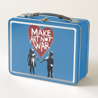 Lunch Box Cœur Signifiant "FAIRE DE L'ART PAS LA GUERRE" ave