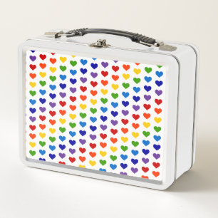 Lunch Box Coeurs arc-en-ciel rétro des années 80