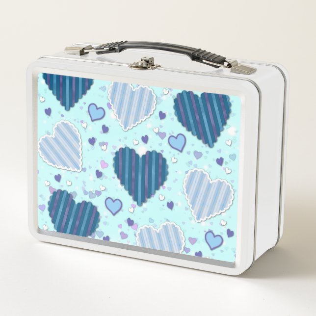 Lunch Box Coeurs bleu et violet (Devant)