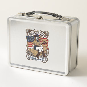 Lunch Box Conception de chemise patriotique de cowgirl weste