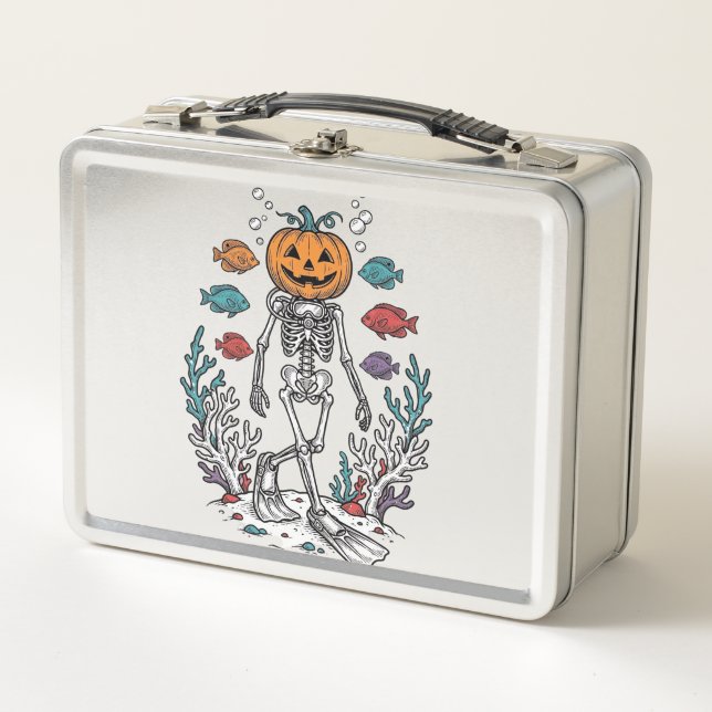 Lunch Box Conception de Poisson de Plongeur de Squelette de  (Devant)