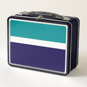Lunch Box Conception turquoise de blocs de couleur bleu blan