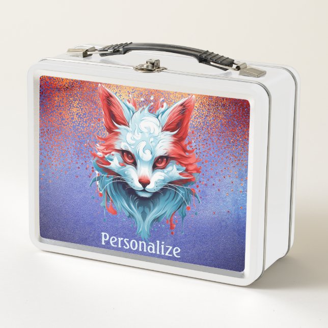 Lunch Box Cool Anime Feline Magique Chat Goth Personnalisé (Devant)