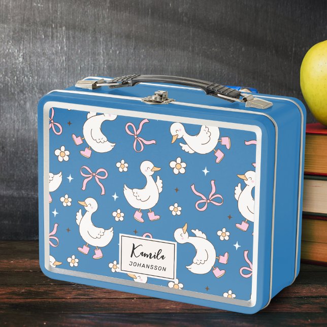 Lunch Box Coquette à mâchoire rose oie fine Nom du script pe (Créateur téléchargé)