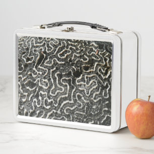 Lunch Box Corail noir et blanc II Abstrait Nature Photo