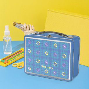 Lunch Box Costum Jouer Géométrique Colorful Nom Flower