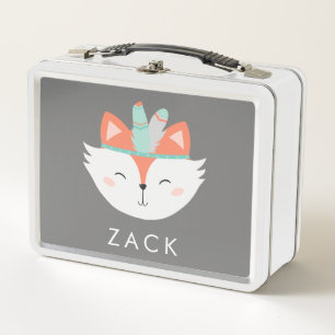 Lunch Box Coupe Fox bois Boho Critère Forêt Boho Flèches