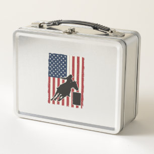 Lunch Box Course de tonneaux Drapeau américain Design vector